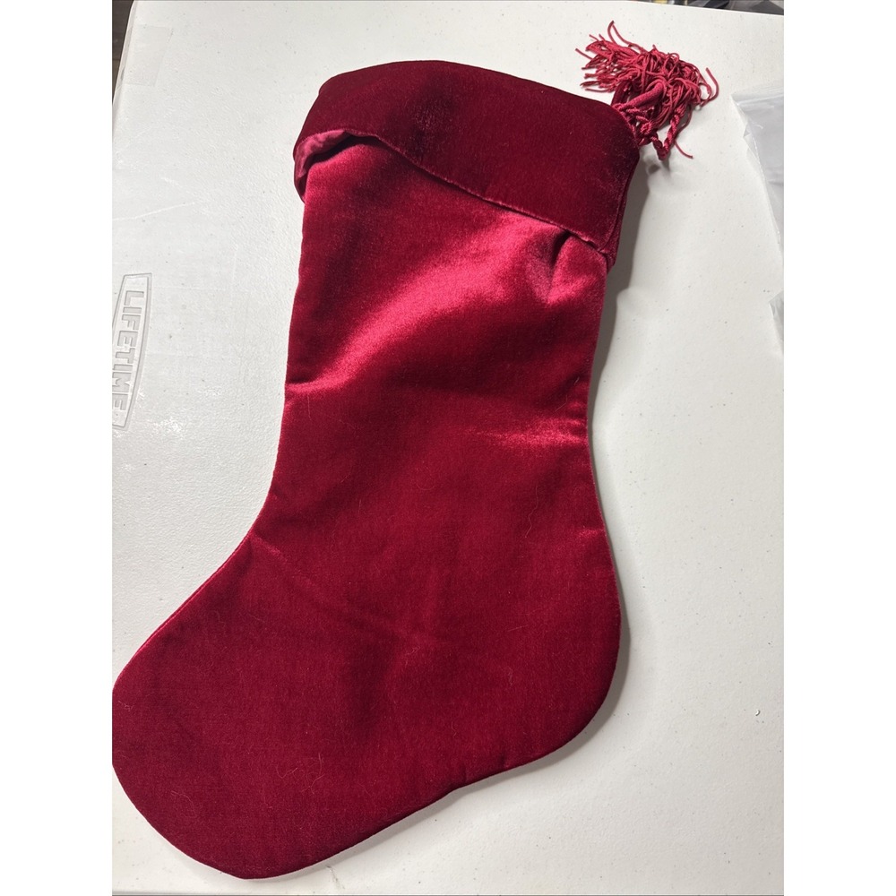 Red Velvet Teen Stocking 16 Inches With Trim